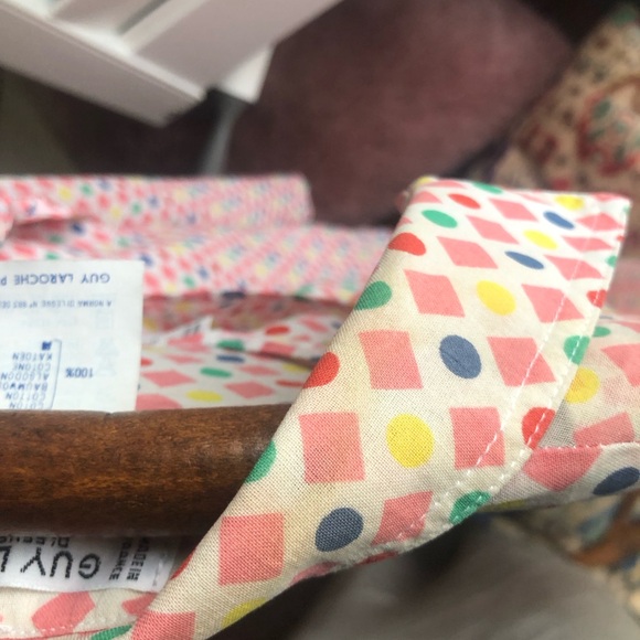 Vintage Guy Laroche 2 piece blouse. Delightful, playful pattern, 100% Cotton. - Picture 10 of 15